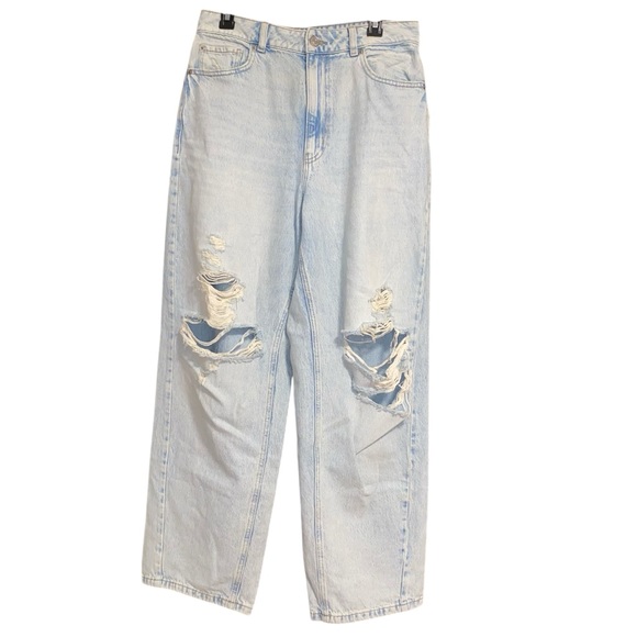 Garage High Rise Baggy Distressed Denim Jeans in Colour Briar Blue 31" Waist - Picture 12 of 12